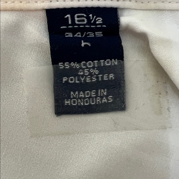 John Ashford Classic White Dress Shirt Fitted Wrinkle Resistant Front Pocket - Picture 7 of 7